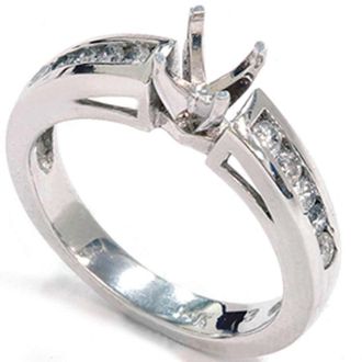 Pompeii3 1/2ct 14k White Gold Diamond Engagement Mount Ring Size Selectable