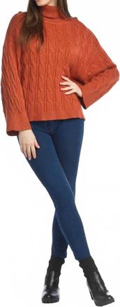 Papillon Cable Knit Oversized Cropped Sweater In Rust