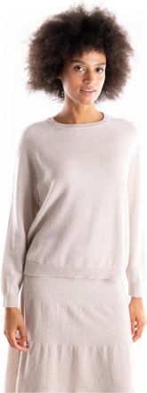 Marella Beige Cashmere Oversized Sweater - Dames - Cashmere truien - Beige - L - Kasjmier - Truien & Vesten