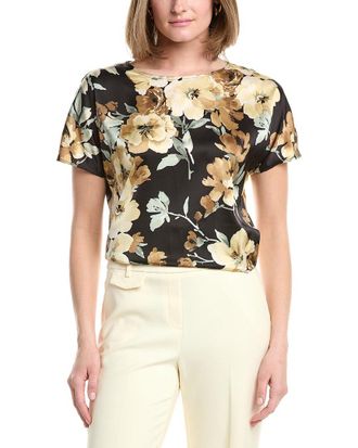 Anne Klein Bateau Neck Satin Top