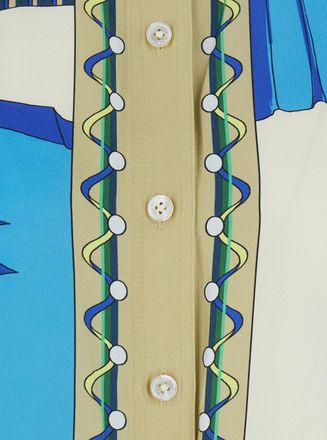 Tory Burch Womens Shirtdress Printed Silk Multicolour Dress
