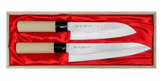 OEM Juego De Cuchillos Satake Magaroku Saku: Chef 21 Cm + Santoku 17 Cm