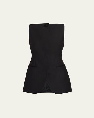 Brioni High-Neck Satin Wool Single-Breasted Vest