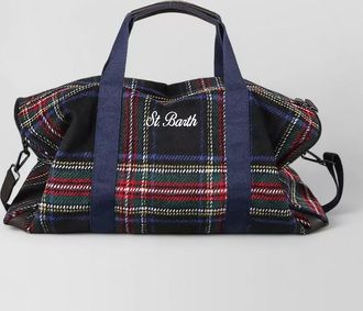 MC2 Saint Barth travel case with plaid design and handles