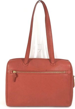 Chanel Orange Leather Boston Bag Shoulder Bag Tote Bag (Pre-Owned)