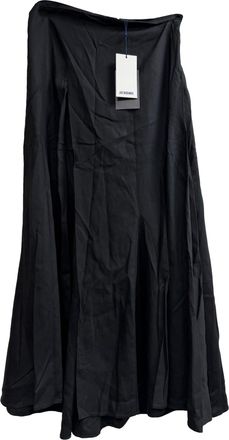 Jacquemus Le Souk Midi Skirt in Black Viscose