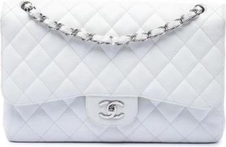 Chanel Pre-owned Vintage Quilted Shoulder Bag - Dames - Vintage Schoudertas - Wit - ONE Size - Leer - Vintage