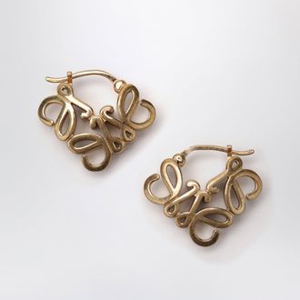 Loewe Anagram Bomb&eacute; gold brass hoop earrings