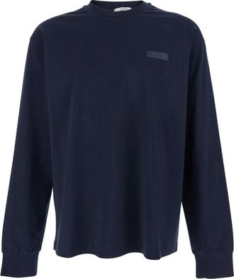 Givenchy T-shirt met lange mouwen - Heren - Longsleeves - Blauw - L - Katoen - Tops