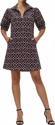 Jude Connally Emerson Garden Gate Dress In Black & Pink