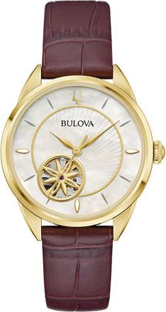 Bulova Sutton Womens Brown Watch 97L179 Leather - One Size