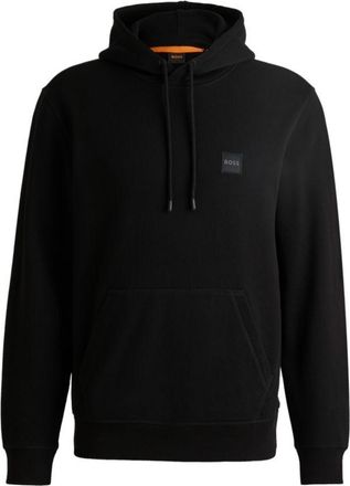 BOSS Cotton-terry hoodie with logo patch