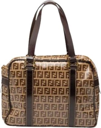Fendi Pre-owned Handbags, female, Brown, Size: ONE SIZE Pre-owned Vintage Fabric Handbag