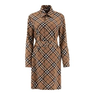 Burberry Shirt Dresses, female, Beige, Size: 2XS Beige Chemisier Dress Aw24