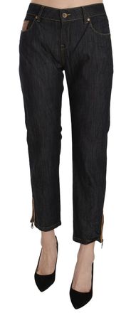 Plein Sud Cotton High Waist Straight Cropped Trouser Womens Jeans