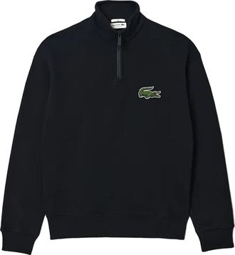 Lacoste Uniseks Kwart Ritssweatshirt Los voor Volwassenen (Zwart)