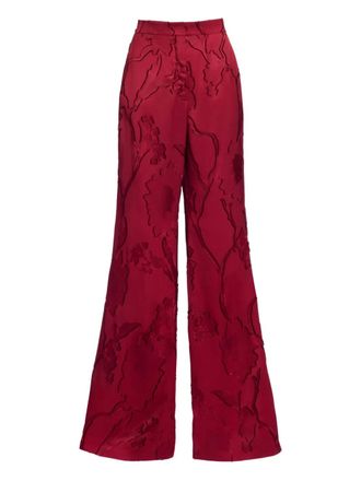Elie Saab pocket jacquard trousers - Red