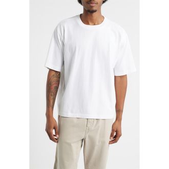 BP. Garment Dyed Boxy Crop T-Shirt in White at Nordstrom, Size Xx-Large