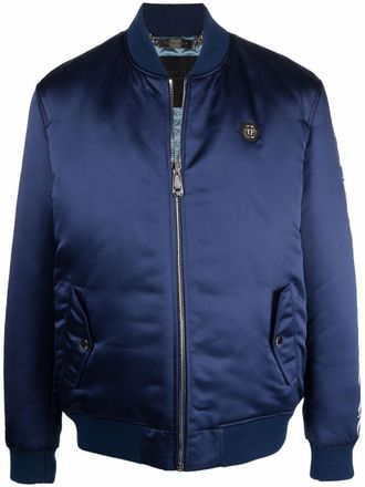 Philipp Plein Bomberjack met logoprint - Blauw