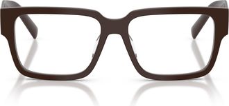 Prada 0pr D10vd Brown Rectangular Acetate Frame Eyeglasses