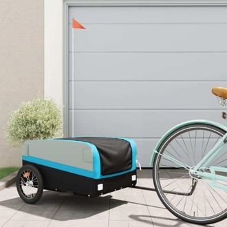 vidaXL Vidaxl - Remolque Para Bicicleta Hierro Negro Y Azul 45 Kg