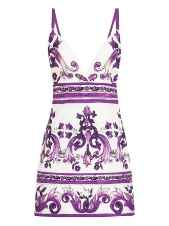 Dolce & Gabbana mini graphic-print dress - White