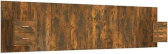 vidaXL Bed Headboard with Cabinets Smoked Oak Engineered Wood Vidaxl