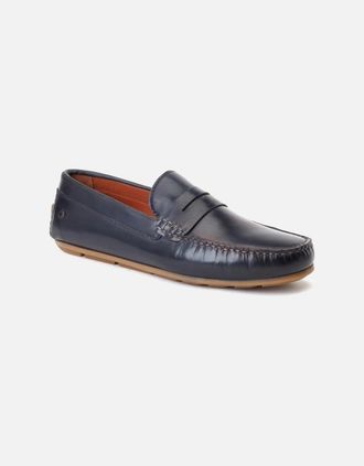 base Mens Base London Collins Leather Mens Navy Standard Loafers - Size: 12