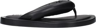 Jil Sander Black Leather Flip-Flop Womens Sandals