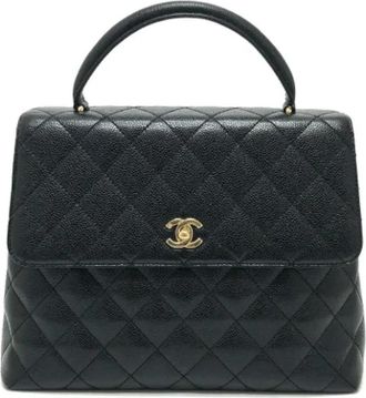 Chanel Pre-owned Leather chanel-bags - Dames - Vintage Handtas - Zwart - ONE Size - Vintage