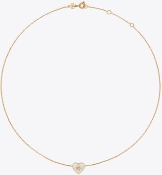 Tory Burch Womens Kira Heart Pendant Necklace, One Size