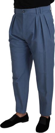Dolce & Gabbana Mens Blue Linen Chino Formal Pants Cotton