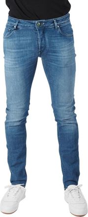 Hand Picked Heren, Jeans, Blauw, Maat: W38 Katoen