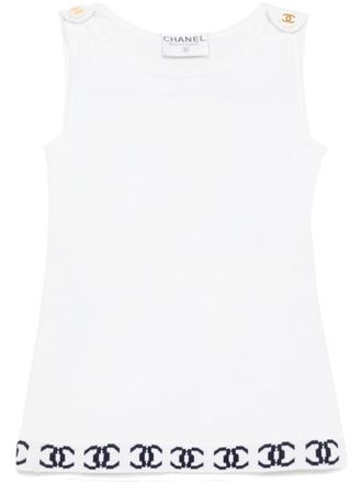 Chanel 1990-2000s mouwloze top - Wit