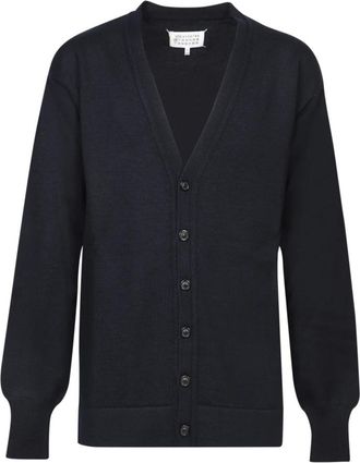 Maison Margiela V-hals Cardigan - Heren - Vesten - Blauw - S - Wol - Truien & Vesten