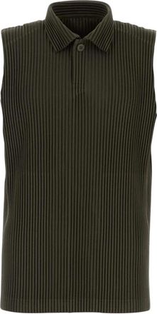 Issey Miyake Maandelijkse Kleuren: Juli Poloshirt - Heren - Polos - Groen - M - Polyester - Tops
