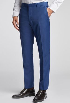 Ted Baker Mens Slim Fit Sharkskin Trousers - Blue - Size 48 Regular
