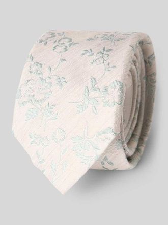 Olymp Krawatte aus Seiden-Mix mit floralem Allover-Stitching in Gruen, Gr&ouml;&szlig;e 1
