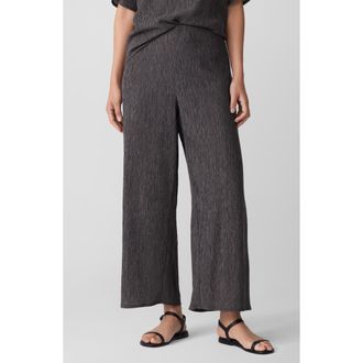 Eileen Fisher Crinkled High Waist Ankle Wide Legs in Rye at Nordstrom Rack, Size X-Large