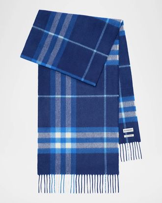 Burberry Men & apos;s Check Cashmere Scarf