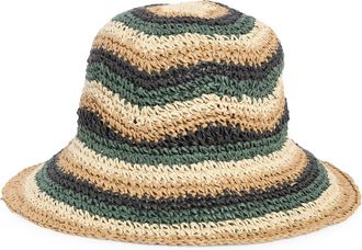 San Diego Hat Company Striped Woven Bucket Hat in Navy at Nordstrom Rack