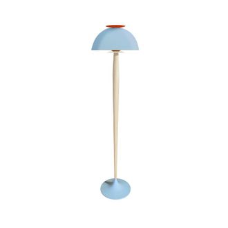 Tosel Lamp&aacute;ra de pie madera,metal Alt.165cm beige;Pantalla: azul