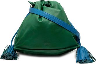 Loewe Green/Blue Bicolor Nappa Flamenco Tassel 30 Crossbody