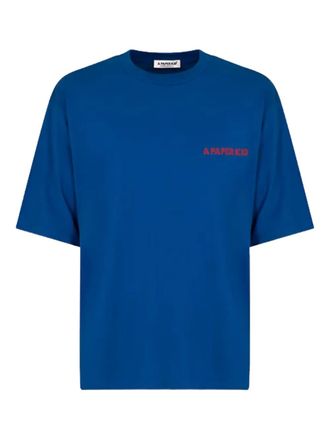 A Paper Kid logo-print cotton T-shirt - men - Cotton - S - Blue