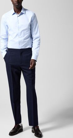 Paul Smith Mens Micro-checkers cropped pure wool pant