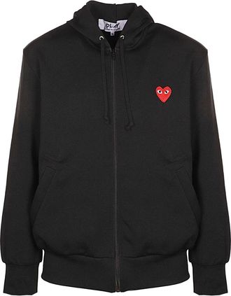 Comme Des Gar&ccedil;ons Sudadera con capucha de algod&oacute;n con coraz&oacute;n rojo de Comme Des Gar&ccedil;ons