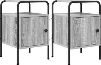 vidaXL Mesa De Noche 2 Uds. Sonoma Gris 35 X 36,5 X 56 Cm Vidaxl