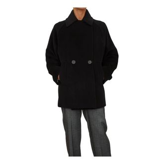 Max Mara Dames, Mantels, Zwart, Maat: 2XL Wol
