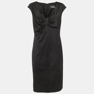 Ferragamo Black Gabardine Sheath Dress