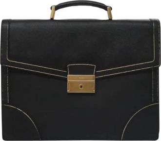 Prada Pre-owned Leather briefcases - Dames - Vintage Handtas - Zwart - ONE Size - Leer - Vintage